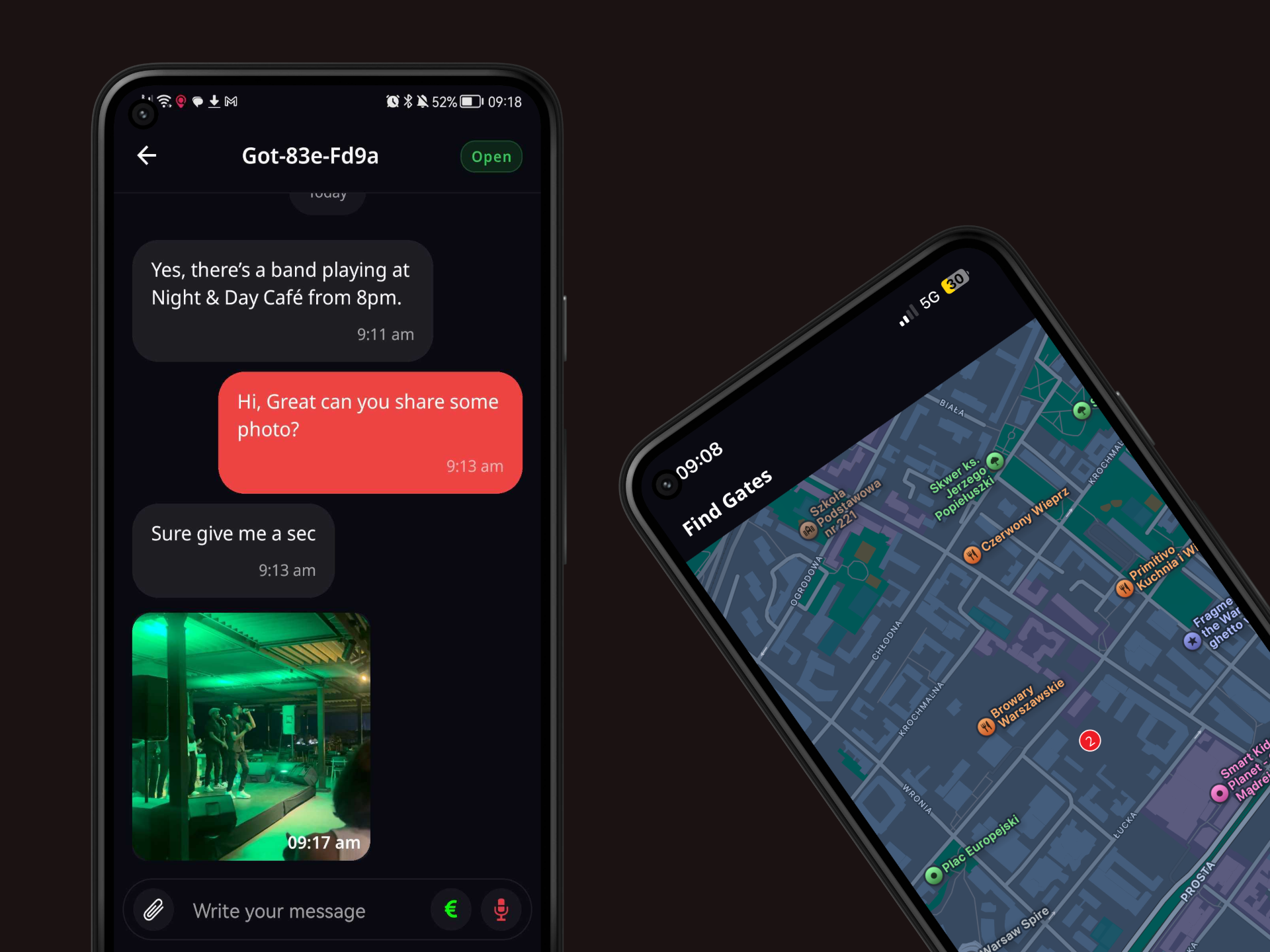 Private one-to-one chat inside a Gate